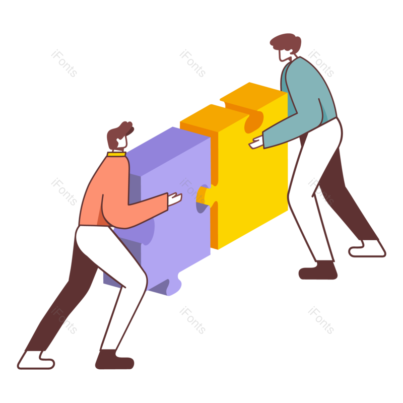 拼图图片,合作元素,商务PNG,办公免抠素材